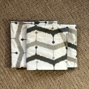 West Elm Ikat Pillow Covers Set of 2 Neutral 20x20 Cotton NWOT